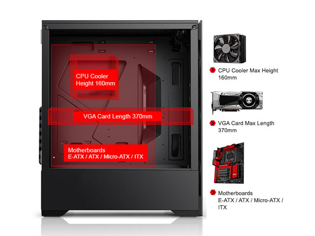 BGears b-Voguish Full Tempered Glass Dual Chamber layout Mid Tower case