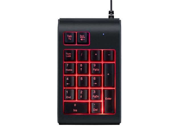 USB Mini Numeric Keyboard Three Colors RGB Backlit USB Wired Keyboard Waterproof Number Pad Numeric Keypad Keyboards(TAB+BACKSPACE can change the...