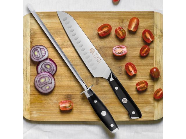 Kessaku 10-Inch Sharpening Steel Honing Rod - Dynasty Series - G10 Full Tang Handle