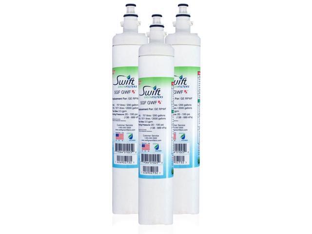 Swift Green Filters SGF-GWF Rx Compatible Pharmaceuticals Refrigerator Water Filter for GWF, RPWF, WSG-4,PFE29P, Made in USA (3 Pack).