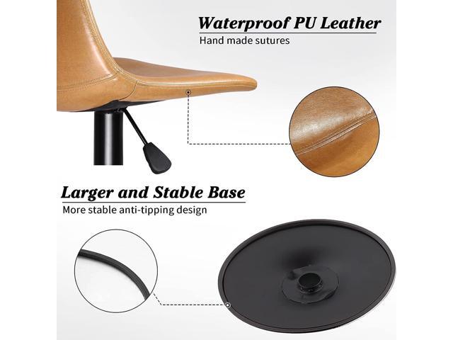 Vitesse Adjustable Swivel Bar Stools Set of 2,Counter Height Bar Stools with Back,350 LBS PU Leather Bar Stool for Kitchen Island,Upholstered Pub...