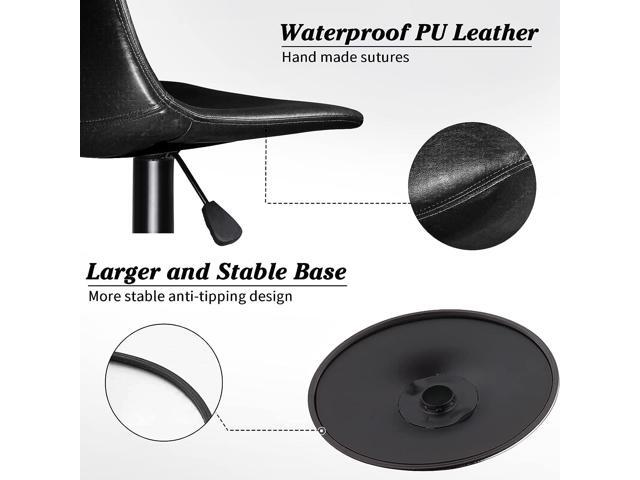 Vitesse Adjustable Swivel Bar Stools Set of 2,Counter Height Bar Stools with Back,350 LBS PU Leather Bar Stool for Kitchen Island,Upholstered Pub...