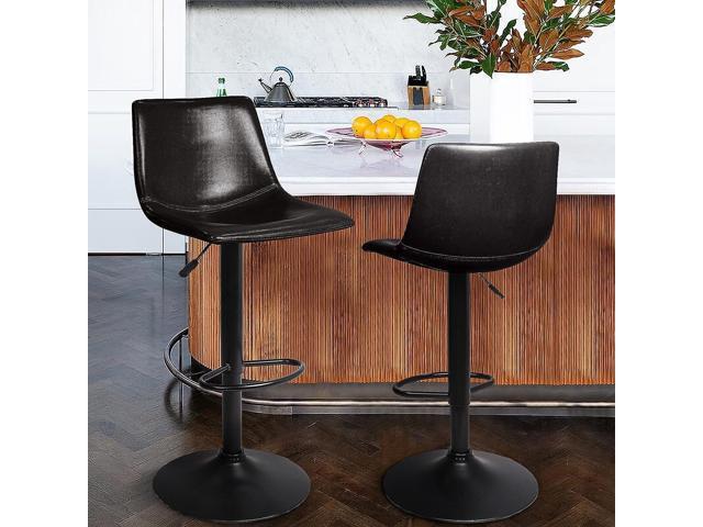 Vitesse Adjustable Swivel Bar Stools Set of 2,Counter Height Bar Stools with Back,350 LBS PU Leather Bar Stool for Kitchen Island,Upholstered Pub...