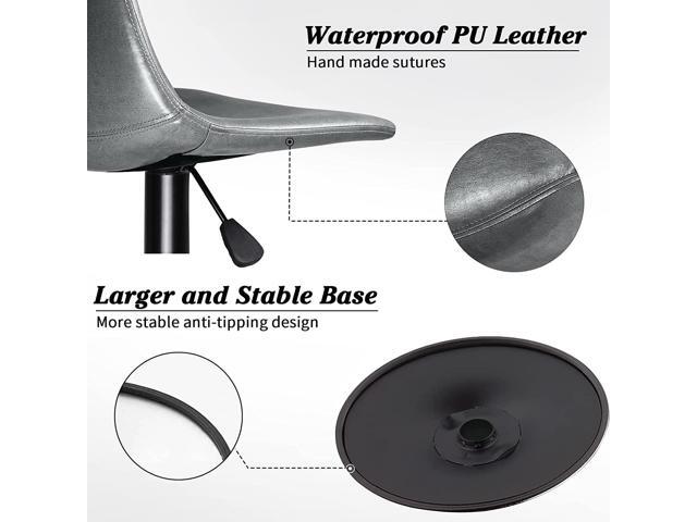 Vitesse Adjustable Swivel Bar Stools Set of 2,Counter Height Bar Stools with Back,350 LBS PU Leather Bar Stool for Kitchen Island,Upholstered Pub...