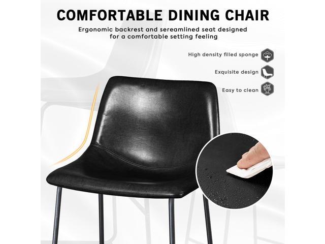 Vitesse 30 inch Bar Stools Set of 2, Modern Bar Height Barstools, Faux Leather Stool with Back and Metal Leg, Armless Tall Bar Dining Chairs for...