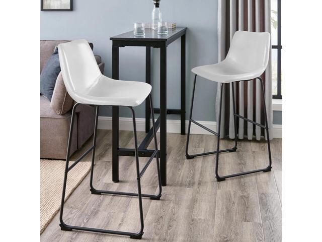 Vitesse 30 inch Bar Stools Set of 2, Modern Bar Height Barstools, Faux Leather Stool with Back and Metal Leg, Armless Tall Bar Dining Chairs for...