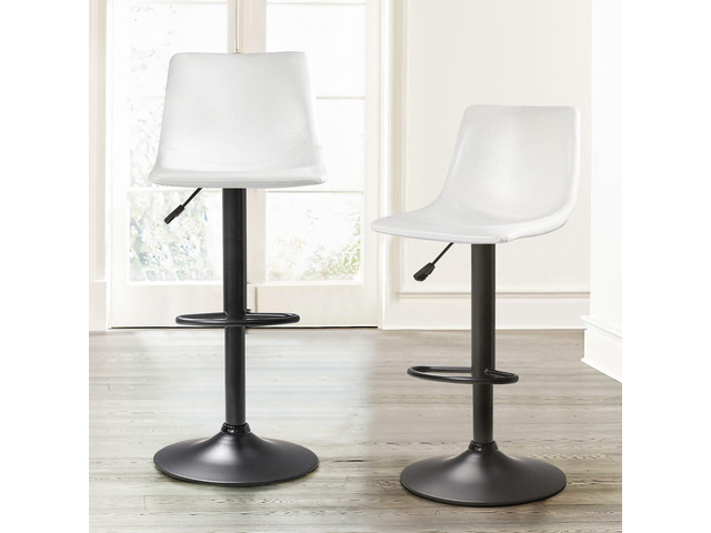 Vitesse Adjustable Swivel Bar Stools Set of 2,Counter Height Bar Stools with Back,350 LBS PU Leather Bar Stool for Kitchen Island,Upholstered Pub...