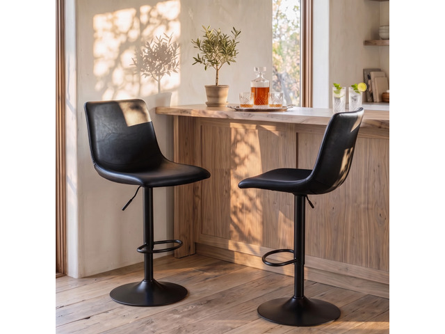 Vitesse Adjustable Swivel Bar Stools Set of 2,Counter Height Bar Stools with Bac