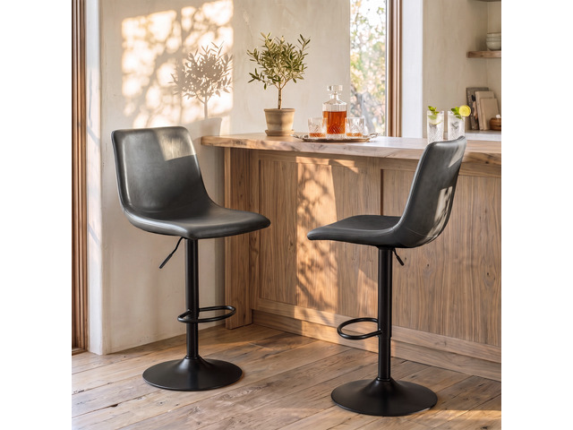 Vitesse Adjustable Swivel Bar Stools Set of 2,Counter Height Bar Stools with Bac