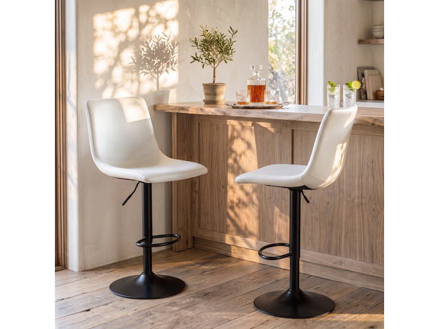 Vitesse Adjustable Swivel Bar Stools Set of 2,Counter Height Bar Stools with Bac