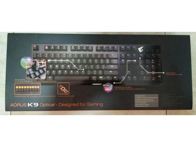 Gigabyte AORUS K9 Optical Mechanical Switches Gaming Keyboard RGB Splash Proof English & Hebrew