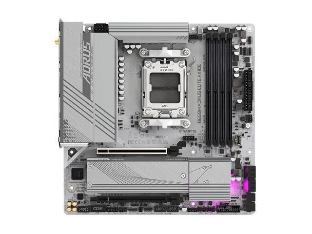 Gigabyte B650M AORUS ELITE AX ICE DDR5 Socket AM5 Micro ATX Motherboard HDMI DP