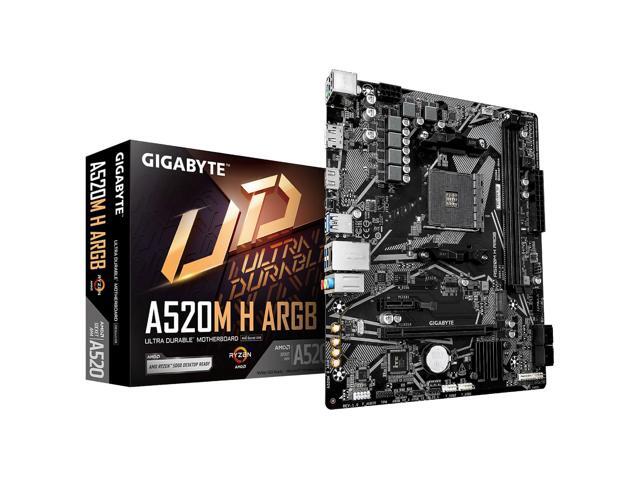 Gigabyte AMD A520M H ARGB motherboard DDR4 Micro ATX AM4 M.2 PCIe DisplayPort