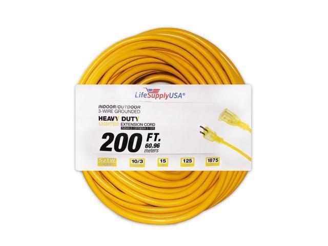 10/3 200 ft. SJTW Lighted End Heavy Duty Extension Cord (200 feet)