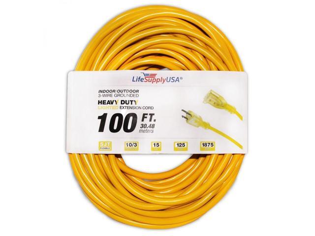 10/3 100 ft. SJTW Lighted End Heavy Duty Extension Cord