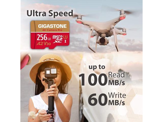 [5-Yrs Free Data Recovery] Gigastone 256GB Micro SD Card, 4K Video Recording for GoPro, Action Camera, DJI, Drone, Nintendo-Switch, R/W up to...