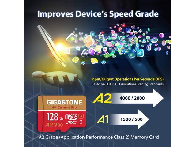 [5-Yrs Free Data Recovery] Gigastone 128GB Micro SD Card, 4K Video Recording for GoPro, Action Camera, DJI, Drone, Nintendo-Switch, R/W up to...