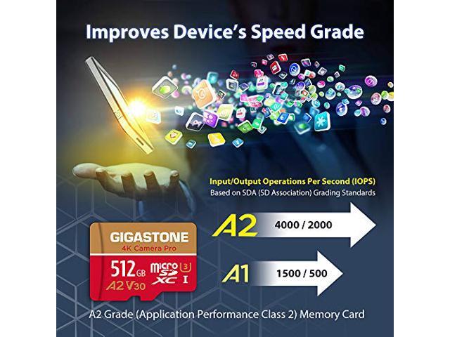 [5-Yrs Free Data Recovery] Gigastone 512GB Micro SD Card, 4K Video Recording for GoPro, Action Camera, DJI, Drone, Nintendo-Switch, R/W up to...