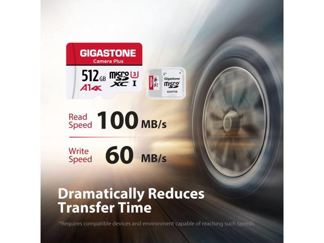 Gigastone 512GB Micro SD Card, Camera Plus, GoPro, Action Camera, Sports Camera, A1 Run App for Smartphone, Nintendo-Switch Compatible, 100MB/s, 4K...