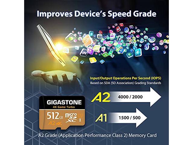 [5-Yrs Free Data Recovery] Gigastone 512GB Micro SD Card, 4K Game Turbo, MicroSDXC Memory Card for Nintendo-Switch, GoPro, Action Camera, DJI, UHD...