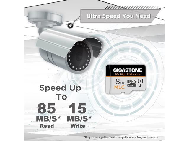 [10x High Endurance ] Gigastone Industrial 8GB 10-Pack MLC Micro SD Card, Full HD Video Recording, Dash Cam, Surveillance Compatible 85 MB/s, U1...