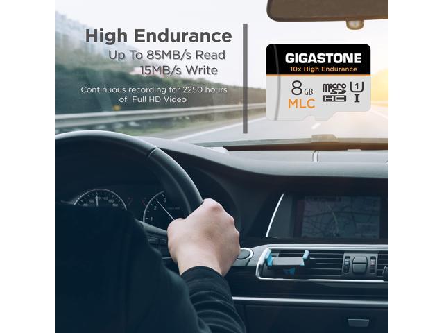 [10x High Endurance ] Gigastone Industrial 8GB 10-Pack MLC Micro SD Card, Full HD Video Recording, Dash Cam, Surveillance Compatible 85 MB/s, U1...