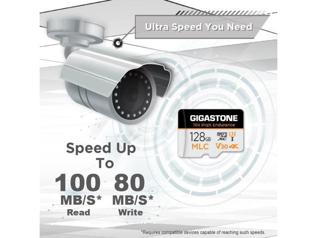 [10x High Endurance] Gigastone Industrial 128GB MLC Micro SD Card, 4K Video Recording, Security Cam, Dash Cam, Surveillance Compatible 100MB/s, U3...