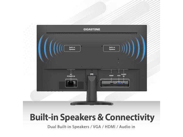 Gigastone 24 inch IPS Gaming LED Monitor 75Hz FHD 1920 x 1080, 1080P 178° Wide View Frameless Computer Monitor 5ms, Built-in Speakers, Eye Care...
