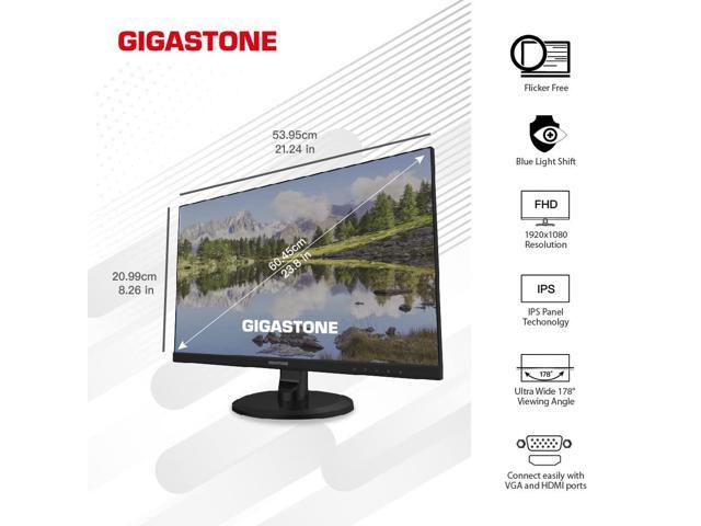 Gigastone 24 inch IPS Gaming LED Monitor 75Hz FHD 1920 x 1080, 1080P 178° Wide View Frameless Computer Monitor 5ms, Built-in Speakers, Eye Care...