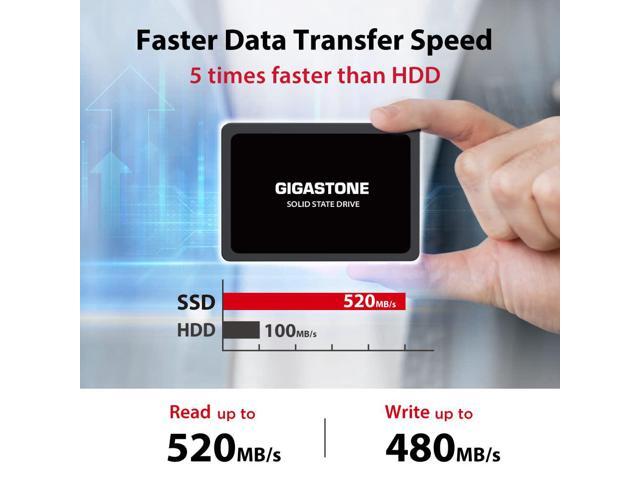 Gigastone 500GB SSD SATA III 6Gb/s. 3D NAND 2.5' Internal Solid State Drive, Read up to 520MB/s. Compatible with PC, Desktop and Laptop, 2.5 inch...