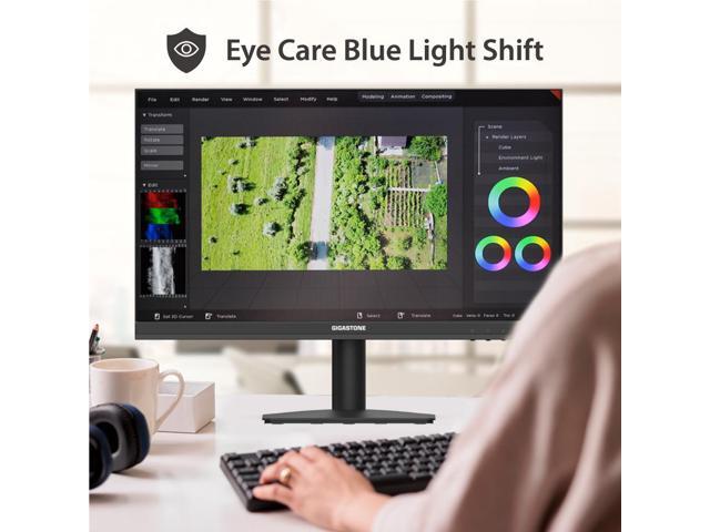 Gigastone 21.45 inch IPS LED Back Light Monitor 75Hz FHD 1920 x 1080, 1080P 178° Wide View Frameless Computer Monitor 4ms, Eye Care Technology,...