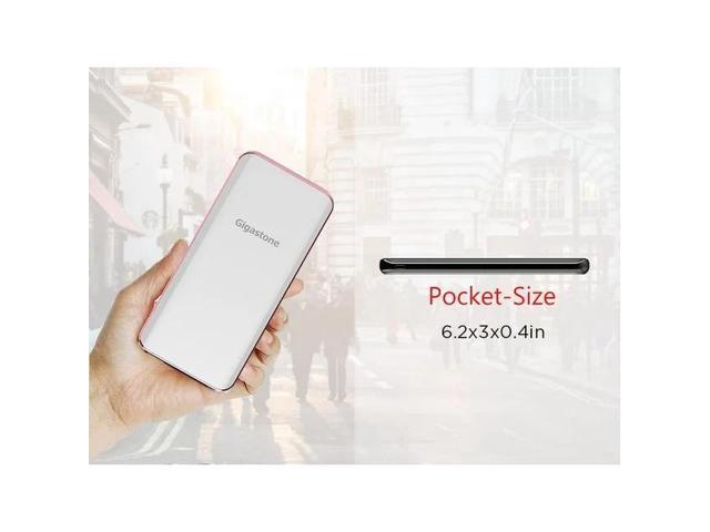 Gigastone USB-C Power Bank 10000mAh, Ultra Slim 0.4 Inch Thickness, Type C Input 5V/2A Type C Output 5V/3A Qualcomm QC3.0 Output 5V/3A LED Display...