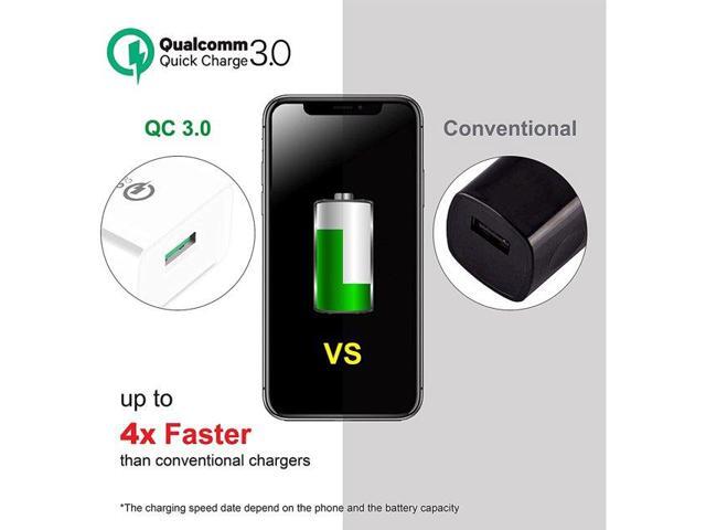 Gigastone USB 18W Fast Charge Wall Charger with Qualcomm Quick Charge 3.0 - White, 4 Pack