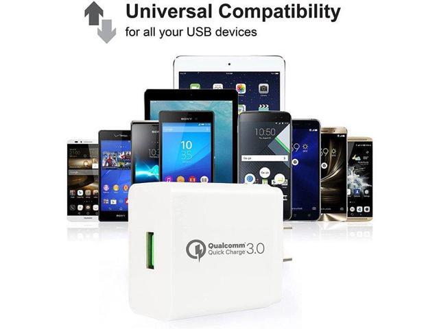 Gigastone USB 18W Fast Charge Wall Charger with Qualcomm Quick Charge 3.0 - White, 4 Pack