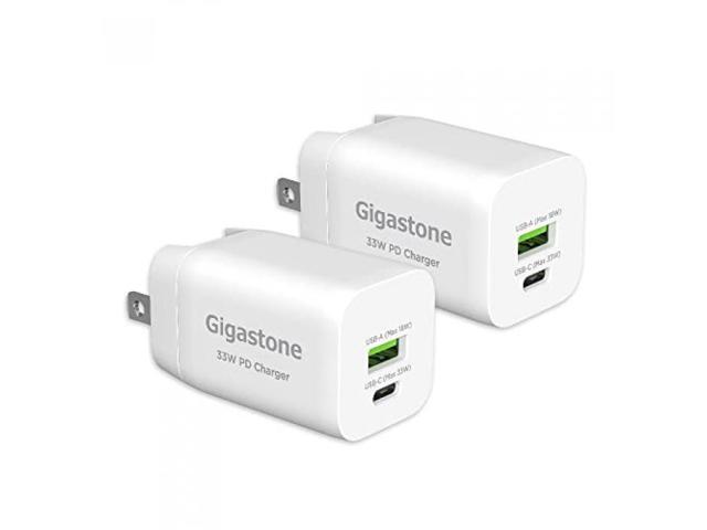 Gigastone 30W USB C Charger Power Go Dual Ports PPS 33W Power Adapter - 2 Pack