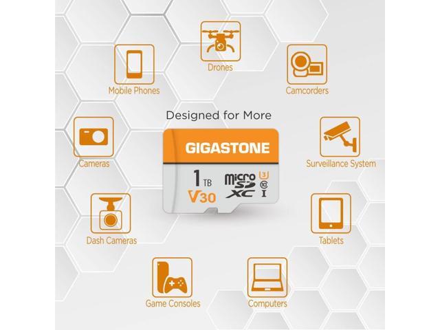 Gigastone 1TB Micro SD Card, 4K Video Pro, GoPro, Surveillance, Security Camera, Action Camera, Drone, 140MB/s MicoSDXC Memory Card UHS-I V30 Class 10