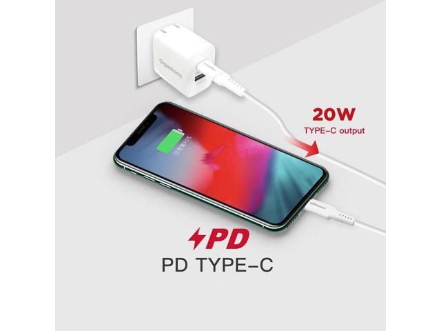 Gigastone 20W Dual Ports USB-A + USB-C Type C Fast Wall Charger PD/QC 3.0 - 1 Pack