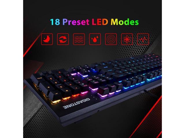 Gigastone Wired Gaming Keyboard and Mouse Combo, 104 Keys Brown Switch PC Gaming Keyboard and 12000 DPI Gaming Mouse with Customizable RGB...