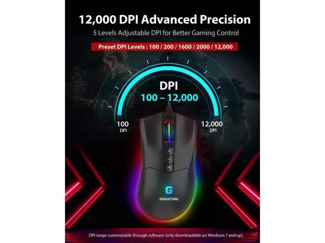 Gigastone Wired Gaming Keyboard and Mouse Combo, 104 Keys Brown Switch PC Gaming Keyboard and 12000 DPI Gaming Mouse with Customizable RGB...
