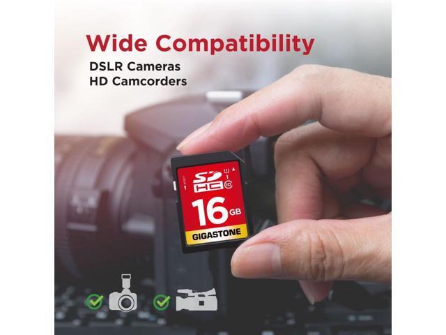 GIGASTONE 16GB SDHC Memory Card, 2 Pack Premium Series, Transfer Speed Up to 80MB/s for Photos, Videos, Music, Files, Camcorder, Camera, PC, Class...