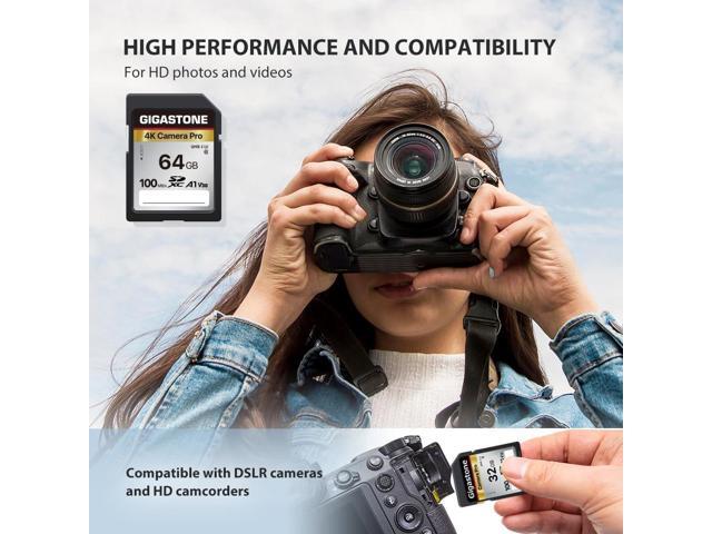 GIGASTONE 64GB 2-Pack SD Card V30 SDXC Memory Card High Speed 4K Ultra HD UHD Video Compatible with Canon Nikon Sony Pentax Kodak Olympus Panasonic...
