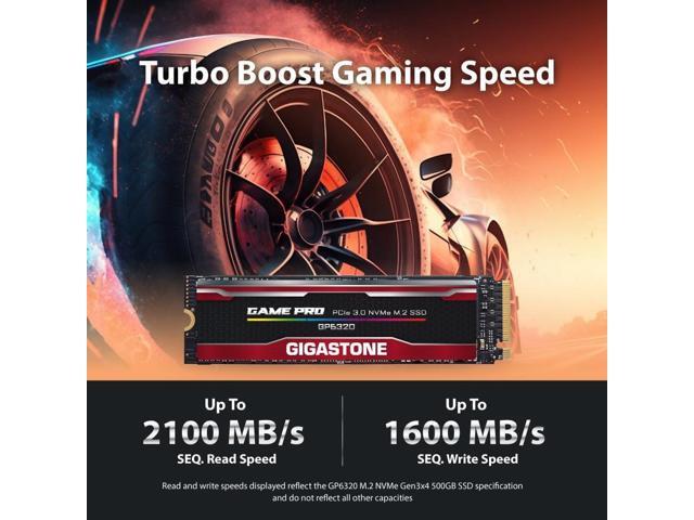 GIGASTONE M.2 SSD 500GB PCIe 3.0 NVMe SSD Internal Gaming Solid State Hard Drives Upgrade PC Laptop Storage High Speed Response for Gamers Graphic...