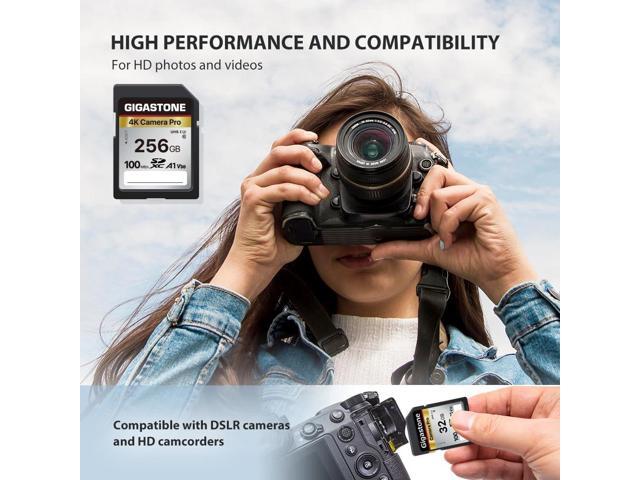 GIGASTONE 256GB SDXC Memory Card 4K Pro Series Transfer Speed Up to 100MB/s Compatible with Canon Nikon Sony Camcorder, A1 V30 UHS-I Class 10 for...