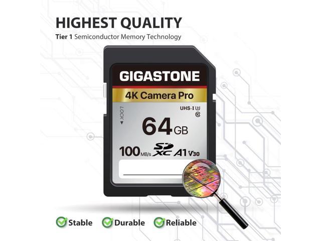 GIGASTONE 64GB SD Card V30 SDXC Memory Card High Speed 4K Ultra HD UHD Video Compatible with Canon Nikon Sony Pentax Kodak Olympus Panasonic...