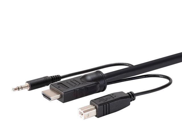 Monoprice HDMI USB 3.5mm Audio Combo Cable - 10 Feet 4K@60Hz HDR for KVM Switches - Switch Series - image 3