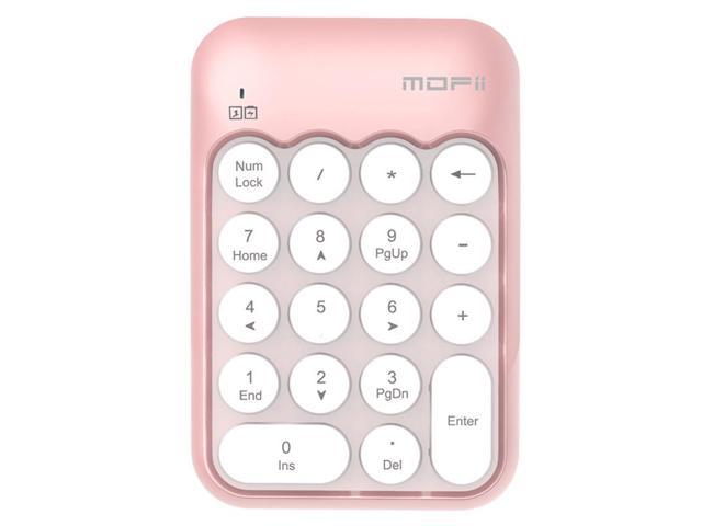 Wireless Office Digital Keyboard 2.4g Mini Cash Register Keypad Financial Accounting Cashier Round Key Keyboard for Laptops-Pink