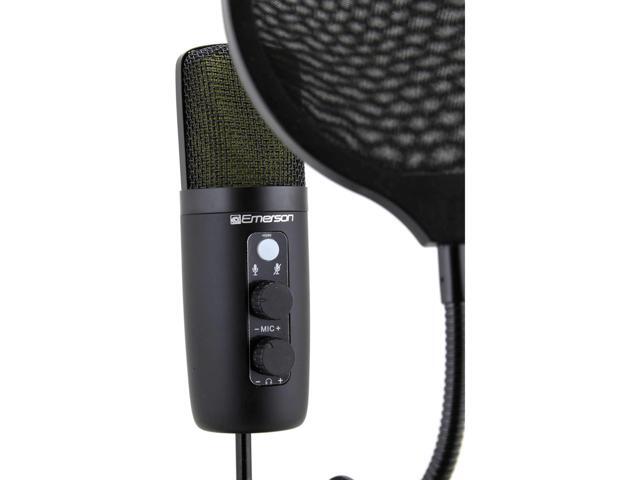 Emerson USB Gaming and Streaming Condenser Microphone with LED Lighting