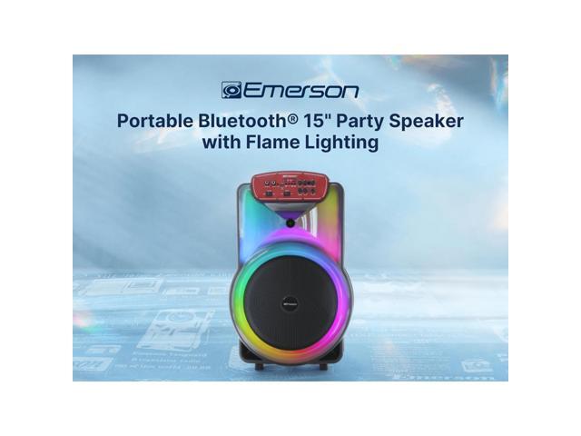 Emerson Portable Bluetooth 15' Party Speaker with Flame Lighting
