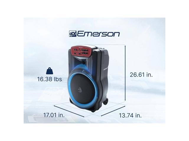 Emerson Portable Bluetooth 15' Party Speaker with Flame Lighting