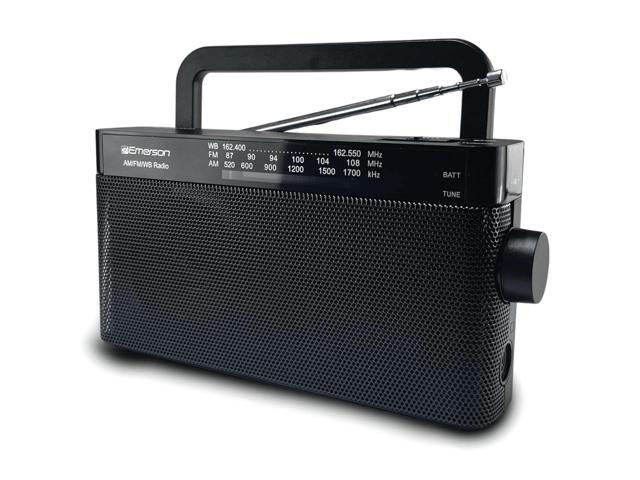 Emerson AM/FM/WB Radio with Telescopic Antenna and Built-in Speaker - Black